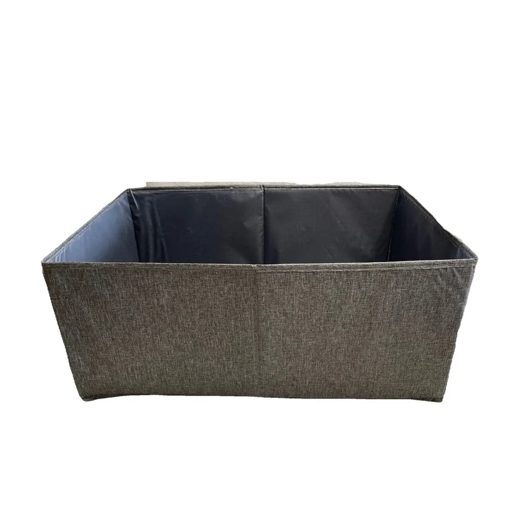 Foldable Storage Rectangular Bins Fabric.3 Pack Dark Grey. 11